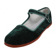 T2-118L-Green - Wholesale Women's "EasyUSA" Velvet Upper Classic Mary Jane Shoes ( *Dark Green Color ) *Last Case